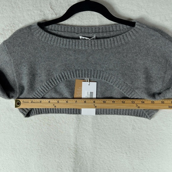 Reformation Maddy Cashmere Cropped Top Sweater Women's Small Husky Gray NWT - Picture 9 of 12